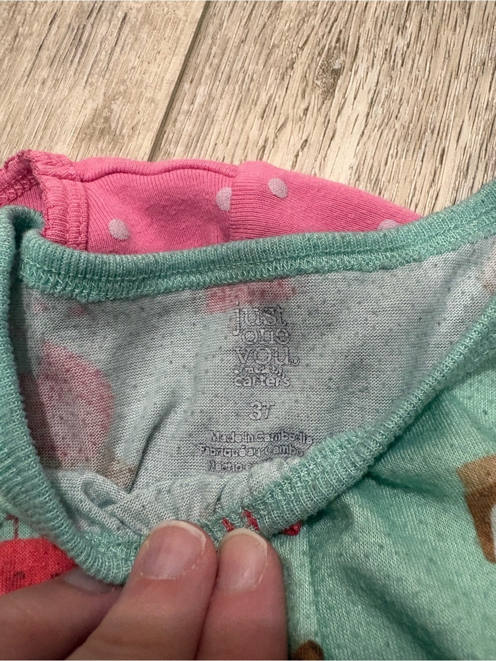 CARTER’S | 2 Pajamas Mint Green Camping Nightgown & Pink Polka Dot Set